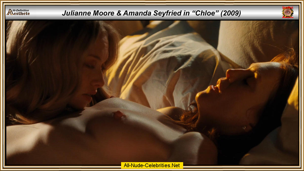 Julianne Moore nude in lesbian scenes from Chloe.