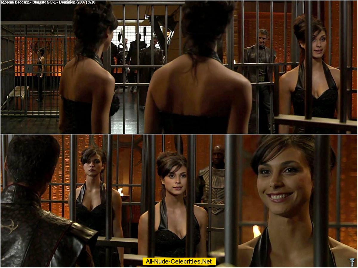 Morena Baccarin sexy in scenes from Star Gate SG1.